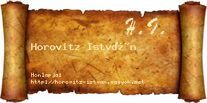 Horovitz István névjegykártya