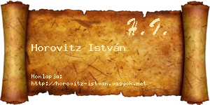 Horovitz István névjegykártya
