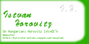 istvan horovitz business card